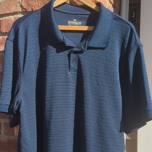 Outdoor Life Men's Deep Blue Polo Shirt XXL  2XL  + bonus black camo adidas logo